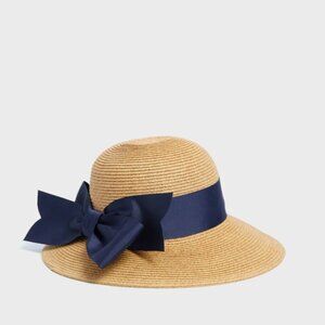Toucan Hats Navy Packable Wide Bow Sunhat